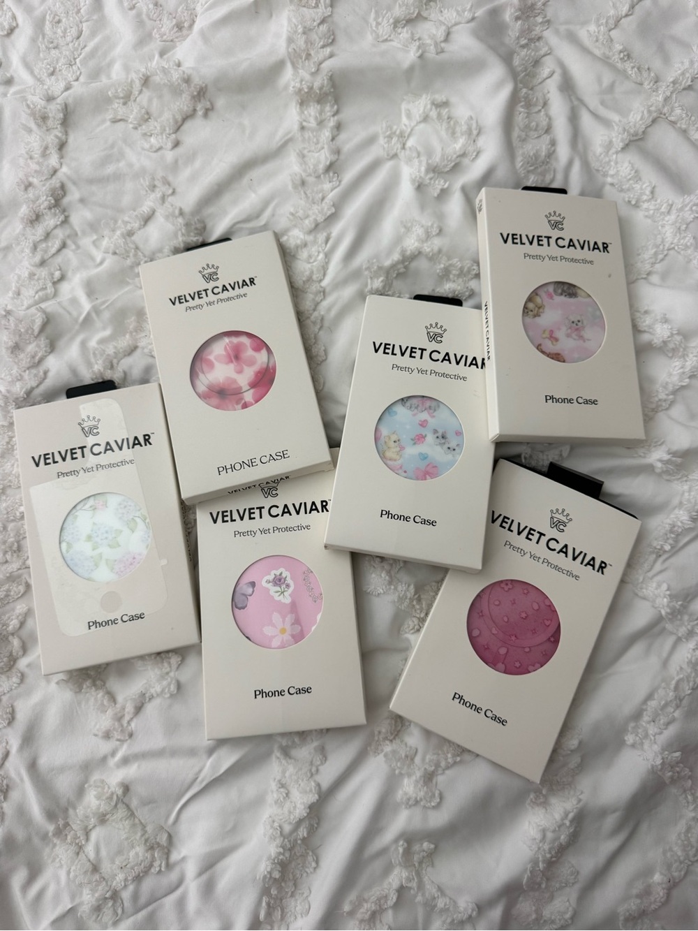 IPHONE 16 PROMAX Velvet Caviar Floral Phone Case Trio - Pink & White Pastel P
